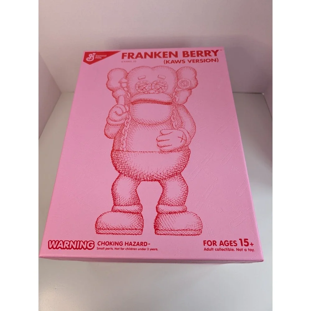 General Mills Franken Berry KAWS Version 2023 Pink Cereal Box Collectible